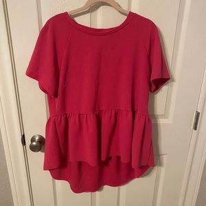 Hot pink shein peplum blouse